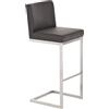 CLP Sgabello con Schienale Paros, Sgabello a Sbalzo con Rivestimento in Pelle Sintetica, Telaio in Acciaio Inox, Supporta fino a 240 kg Colore marrone