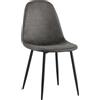 CLP Sedia da Pranzo Imbottita Napier, Sedia da Cucina con Schienale e Struttura in Metallo Nero, Sedia Imbottita Fino a 150 kg, Colore:Nero, Materiale:Similpelle Vintage