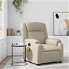 Homgoday Poltrona massaggiante per TV, poltrona relax, poltrona reclinabile, poltrona reclinabile con funzione di riposo manuale, schienale regolabile, per soggiorno, color crema, ecopelle