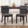 Ya-Home Set di 2 Sedie da Pranzo Sedie da Cucina Sedie Sala da Pranzo con Schienale in Cinglia e PU Sedia Imbottite Moderna con Gambe in Legno per Soggiorno,Grigio