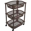 Acan Tradineur Carrello Verdulero con Ruote Modello HG Realizzato in Plastica Multiuso per Organizzare gli Spazi Domestici - 3 Cestini - 61,5 x 41 x 30 cm - Marrone