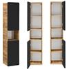 Lomadox Armadietto alto da bagno NEW-Luton, rovere Wotan, satinato, antracite, 2 ante, 1 ripiano, larghezza x altezza x profondità circa 35/170/32 cm