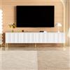 Soweiz Mobile TV di lusso e versatilità, 190 cm di lunghezza x 38 cm di larghezza x 48 cm di altezza, gambe dorate, design porta scanalato (bianco)