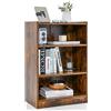 KOMFOTTEU Libreria Scaffale a 3 Livelli Aperti, Libreria Verticale Moderna con Ripiani Regolabili, Dispositivo Antiribaltamento, Mobile per Camera da Letto, Soggiorno, 50 x 30 x 75 cm (Marrone)