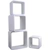 Cube Mensola Da Muro Libreria Scaffale Vari Colori Retrò Cubi Moderno LO02 (Bianco)