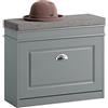 SoBuy Scarpiera Salvaspazio Slim con Seduta - Panca Scarpiera da Ingresso Contenitore in Legno, Mobile Ingresso per Scarpe, Regolabile, Grigio L60*P24*A51 cm FSR82-K-HG