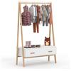 IDMarket - Portapacchi per bambini LEON 130 cm con 1 porta bianca e legno