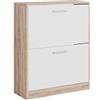 Vicco Mobile porta scarpe Gizmo, Bianco/Sonoma, 59 x 72.5 cm
