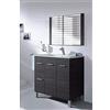 Bagno Italia Mobile bagno arredo da 80x45xH80 cm con piedini grigio scuro specchiera lavabo in ceramica