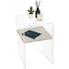mobiltema - tavolino plexiglass da salotto moderno, comodino acrilico trasparente effetto vetro, stretto e piccolo, tavolino soggiorno di design, laterale da divano, 35x54x35 (1, ripiano cemento)