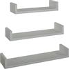 MODULARREDO | Set di 3 Mensole da Muro Design, 60x8, 50x8 e 40x8 cm p15.5, Kit Tasselli Incluso, Grigio Sasso - Made in Italy
