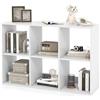 HOMASIS Libreria Bassa Divisoria, Scaffale in Legno con Dispositivo Anti-Ribaltamento, Scaffale Salvaspazio e Moderna, Libreria Aperta per Soggiorno, Camera da Letto (Bianco, 103,5 x 33 x 70 cm)