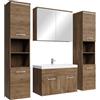 Badplaats B.V. Mobile da Bagno Paso XL 80cm Rovere Marrone - Armadio mobiletto lavabo Mobili Armadietto
