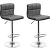 Totò Piccinni Sgabello Bar con schienale COLORADO girevole 360° regolabile in altezza (Grigio 2 Pz)