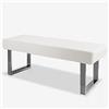 JIEXI Panca da pranzo moderna con imbottita, panca per camera da letto per angolo interno con gambe in metallo, panca in pelle PU per ingresso cucina soggiorno (115cm Bianco)