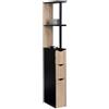 IDMarket - Scaffalatura per toilette in legno bianco con 3 ante nero in faggio WILLY