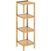 Casaria Scaffale per bagno in bambù 4 ripiani cucina scarpiera salvaspazio scaffali a colonna mobili bagno in legno