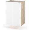 MRBLS_HOME MRBLS Armadio Bagno (Sonoma - Bianco Opaco) - Pensile Per Bagno - Armadio Bagno - 40 x 60 x 25 cm (LxAxP)