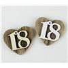 DLM Bomboniere DLM-29173-bianco (Kit 12 Pezzi) Magnete Calamita Cuore 18 Diciottesimo Compleanno in Legno Segnaposto Confettata_Bianco bomboniera