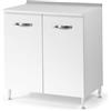 Linea Azzurra Base 80 Mobili Cucina Componibile con 2 Ante e 2 Ripiani in Legno Made in Italy H85xL80xP50 cm Elegante Funzionale Facile da Montare (Bianco Frassinato)