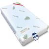 Kiby® Materasso per Lettino in Aloe Vera 140x70x12 cm (Certificato OEKO-TEX® e CERTIPUR™), Materasso Culla per Lettino Neonati, Lavabile Sfoderabile