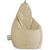 Happers Pouf Poltrona a Sacco Similpelle per uso Interno Beige XL