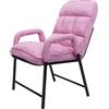 Mendler Sedia Poltrona Imbottita Relax Regolabile HWC-K40 Metallo Tessuto Rosa