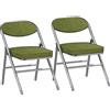 PIPIPOXER Set di 2 sedie pieghevoli per sala da pranzo,sedie pieghevoli da interno，Sedie Moderne Salvaspazio, per cucina, interno, esterno, sala conferenze verde