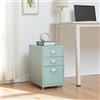 [en.casa] Cassettiera da Ufficio con Rotelle 48 x 28 x 41 cm Organizzatore da Ufficio a 3 Cassetti Mobile Contenitore in Acciaio - Menta Verde