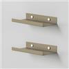 Steelnovo | Caronte, Coppia di Mensole Portafoto in Metallo Verniciato, 2 Mensole da Parete Portaoggetti, 20x3x10 cm, Colore Beige, Design Minimal e Moderno, Scaffale da Muro, Made in Italy