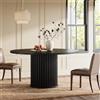 Tribesigns Tavolo Da Pranzo Rotondo, Tavolo Cucina Da 120cm Con Piano In Legno E Base In Metallo Per 4 Persone, Moderno Nero (Nero)