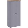 vidaXL Armadio a 2 Ante Ampio Compatto con Ripiani Appendiabiti Guardaroba 80x50x171,5 cm cm Grigio Legno Massello di Pino Panama Range
