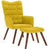 vidaXL Poltrona Relax con Sgabello in Velluto Giallo