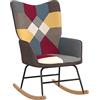 vidaXL Sedia a Dondolo in Tessuto Patchwork