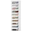 HOMIDEC Scarpiera, 10 Ripiani Scarpiera Salvaspazio Slim | Può Contenere 20 Paia di Porta Scarpe, Plastica Scarpiero di Scarpe per Ingresso, Camera da Letto e Corridoio, Bianco