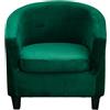 Hearda Fodere Copripoltrona da Cocktail, Copripoltrona Cocktail Club Velluto 2 Pezzi Fodera per Poltrona a Vasca con Fodera per Cuscino, Copripoltrona Elasticizzato Universale (Verde Scuro)
