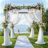 Chickwin Drappeggio di Arco Nozze con 2 Nastri,Esterno/Interno Arco Matrimonio,Tulle Tenda Chiffon,Drappeggio per Arco Nuziale,Sfondo Decorazioni Matrimonio Cerimonie Feste (Bianco,160x800cm)