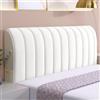 Treer Copertura Per Testiera Letto Singolo Matrimoniale,Copri Fodera per Testiera,Elastica Antipolvere Lavabile Copritestata Letto Copertura,All-Inclusive Colori Solidi Decorazione (Bianco,150cm)