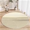 Hearda Tappeto Camera da Letto, Lussuoso e Semplice Velluto di Cristallo Tappeto Rotondo Salotto a Pelo Corto, Tappeto Cameretta Bambina, Tappeto Camera Bambini Moderno (120cm,Cachi)