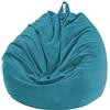 Chickwing - Fodera per pouf a pera, in velluto a coste, per poltrona a pera, senza riempimento, per esterni e interni, relax, per soggiorno, camera da letto, cuscino（Blu acciaio， 85x110cm）
