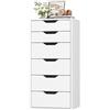 FOREHILL Cassettiera a 6 Cassetti, Cassettiera Camera da Letto Bianca, Comò con Cassetti Comodino in Legno, per Soggiorno, Camera da Letto, Corridoio, Cucina 40 x 45 x 90.5cm (Bianco)