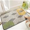 FANSU Tappeto Bagno Antiscivolo, Tappeto Cucina in Microfibra Tappetino Bagno Assorbente Tappeto Doccia Lavabile per Bagno, Cucina, Camera da Letto (80x120cm,Curva Grigia)