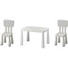 B2C Mobili serie Mammut di Ikea, tavolino per bambini con 2 sedie, colore: bianco