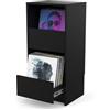 Glorious Vinyl Vault - Armadio per dischi con cassetti a chiusura morbida per LCD da 12, spazio per 160 album, design modulare, nero