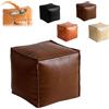 Generisch Füllbare Kissentasche,Stuffable Cushion Bag,Aufbewahrungslösung for Bodenfußstützenkissen,Lederpouf wasserdichte Fußstütze for Wohnzimmer und Schlafzimmer (Brown, 45 * 45 * 45cm)