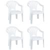 Acan Tradineur - Set di 4 sedie per bambini, modello Tipi, prodotto in Spagna, leggero e facile da trasportare, ideale per giocare, leggere e disegnare, 50 x 35 x 28 cm, colore: bianco