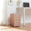 [en.casa] Cassettiera da Ufficio con Rotelle 48 x 28 x 41 cm Organizzatore da Ufficio a 3 Cassetti Mobile Contenitore in Acciaio - Marrone Chiaro