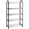 EMPOTEC Scarpiera Scaffale 5 Ripiani 42x19x75 cm Struttura in Plastica Mensola in Metallo Mobiletto a Vista Robusto e Facile da Montare (moderno 5)