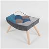 Totò Piccinni SGABELLO con gambe in legno di faggio Multicolore Design Patchwork (Moon, Sgabello)