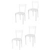 t m c s Tommychairs - Set 4 sedie modello Elegance per cucina bar e sala da pranzo, struttura in acciaio verniciata colore bianco e seduta imbottita e rivestita in pelle artificiale colore bianco